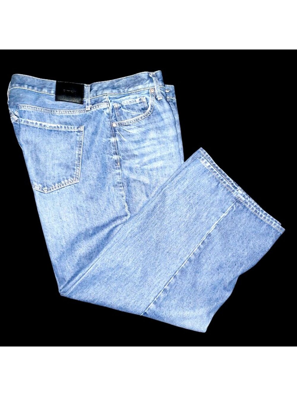 Wide Leg Crop Jeans High Rise Dark Wash Casual Flare Denim Express Womens 16 S